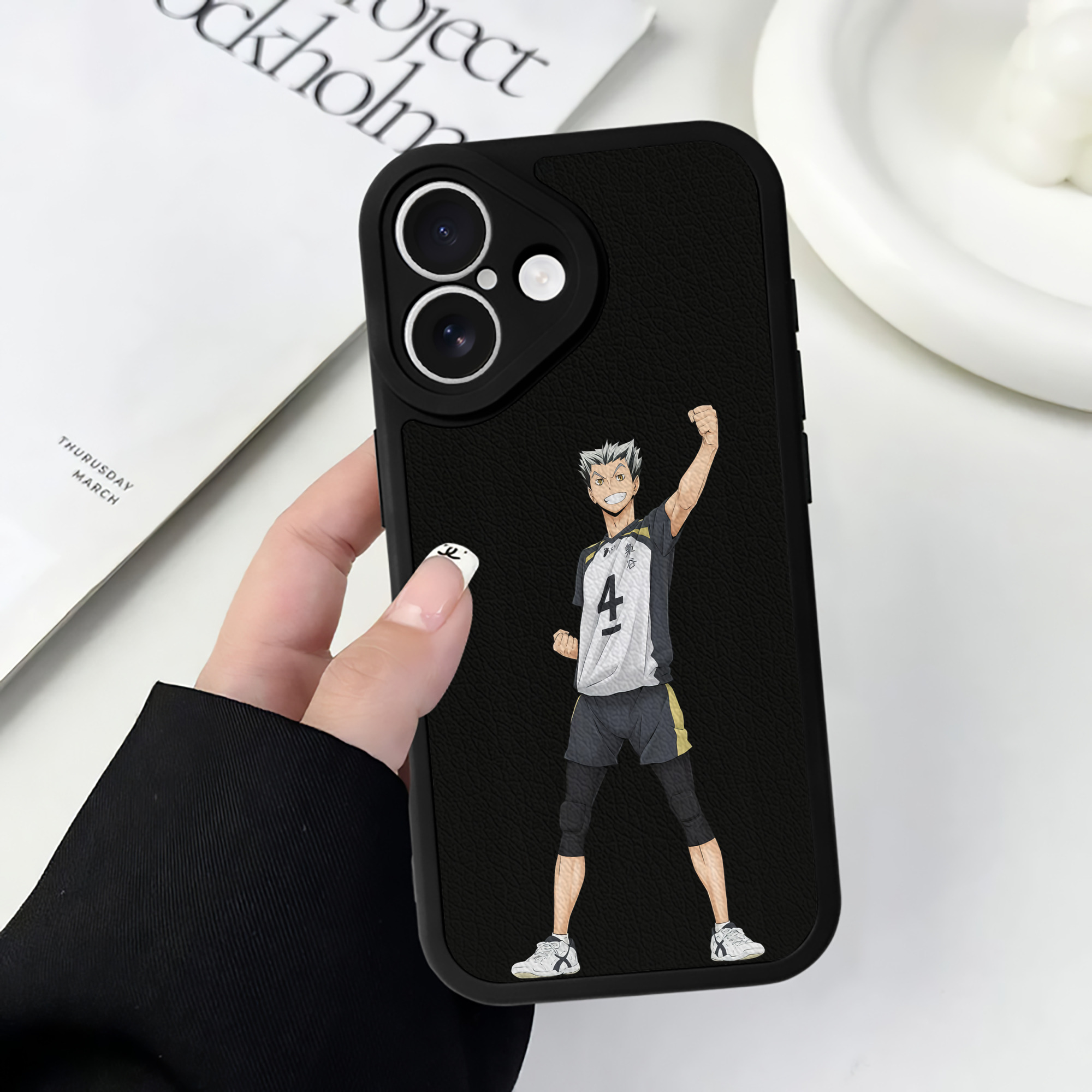 （画像用） ハイキュー!! Haikyu!! 【iPhone 16シリーズ対応】シリコンスマホケース（レザー調） 材質：シリコン